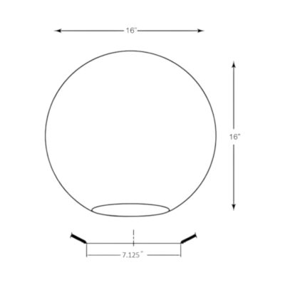 16 inch lamp post globe with hole