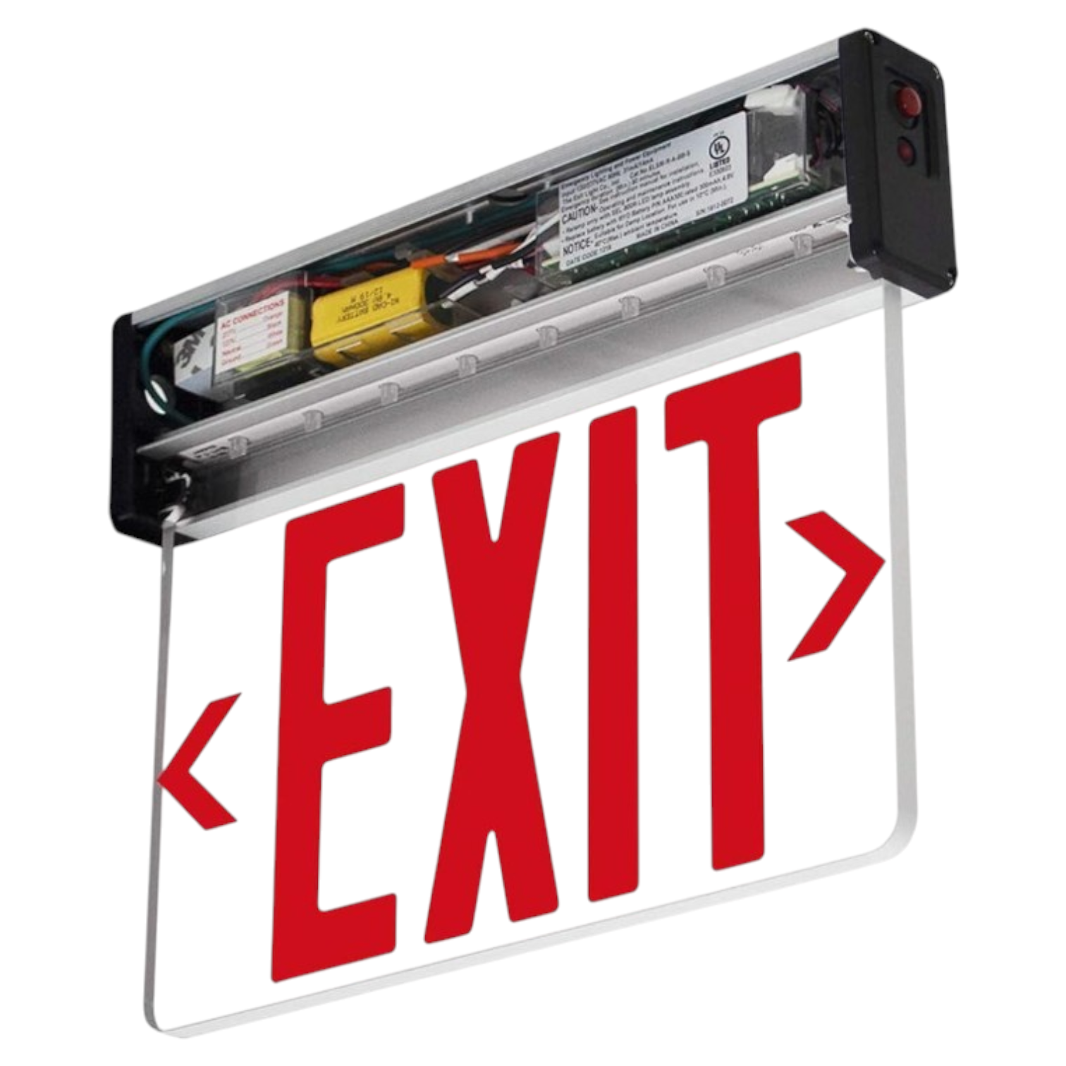UL listed emergency exit sign with battery backup