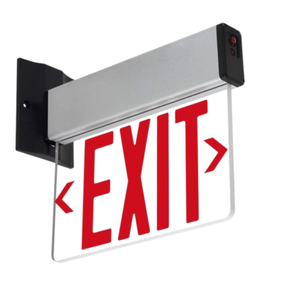 edge lit red exit sign