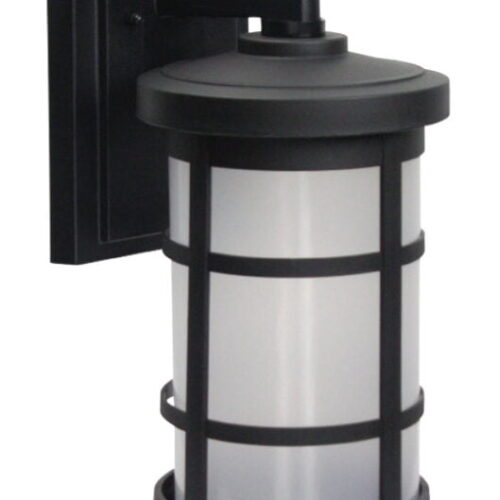 black outdoor fixture with cover