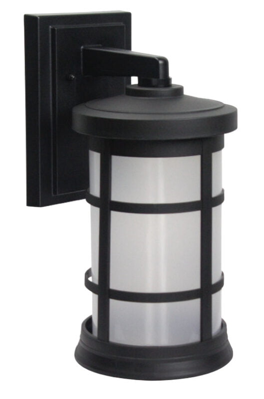 black outdoor fixture with cover