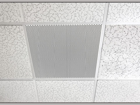 Perforated panel in ceiling