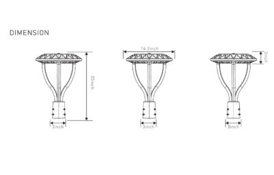 2PT2G Outdoor fixture dimension