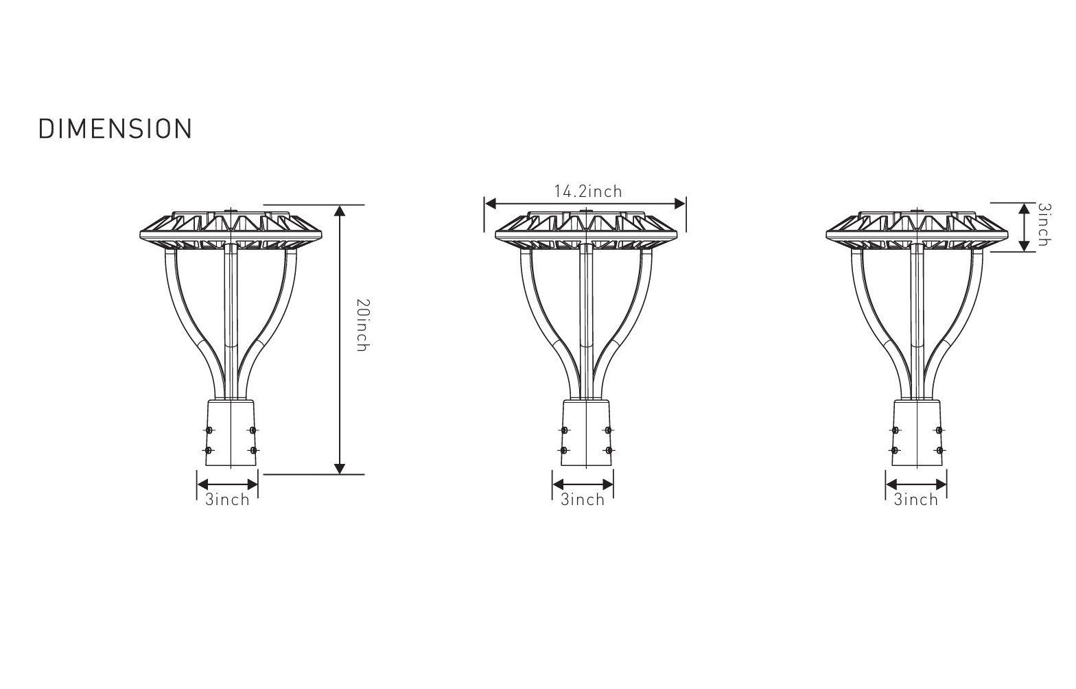 2PT2G Outdoor fixture dimension