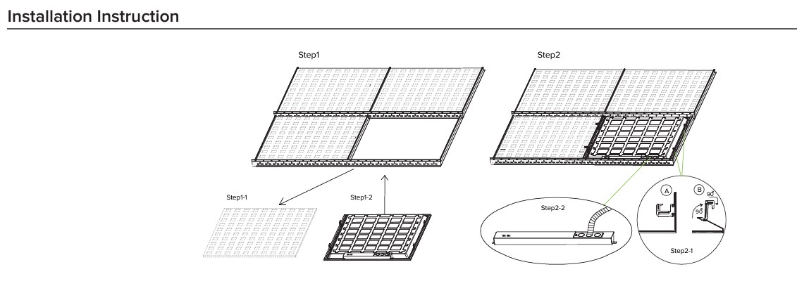 2x4 led fixture installation