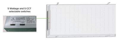 2x4 led fixture switchable power