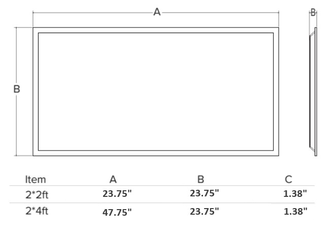 led fixture dimension