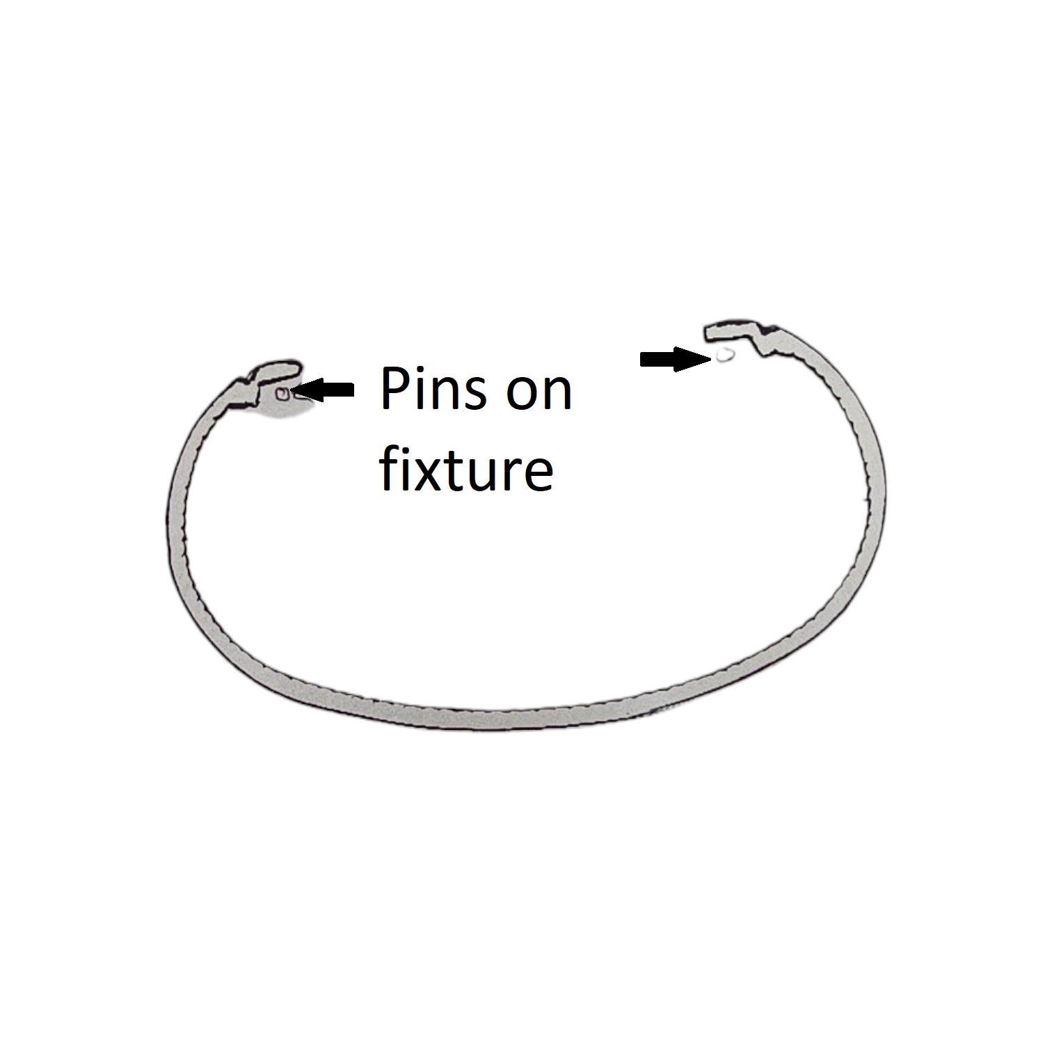 troffer fixture pins shown in drawing