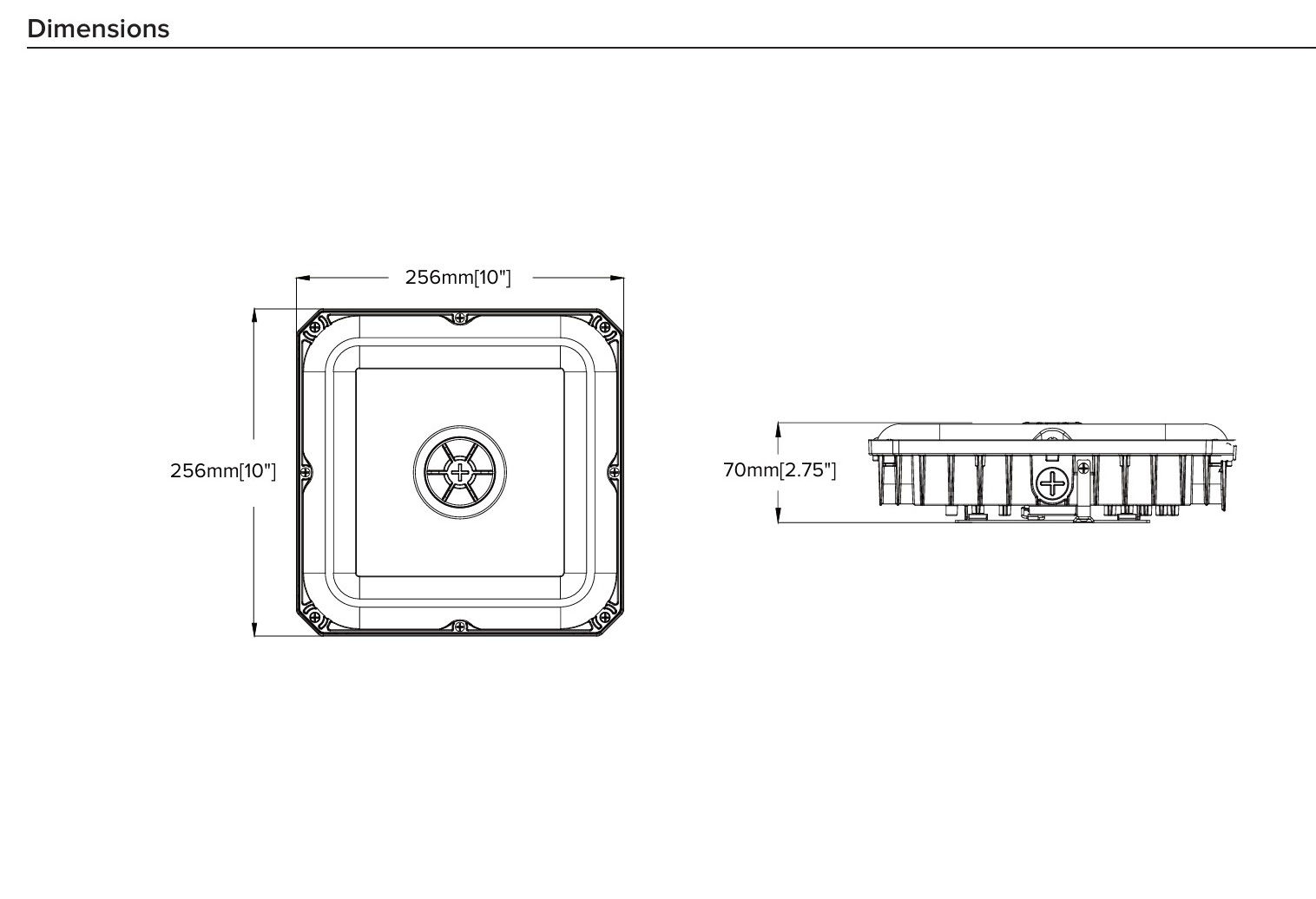 LED Conopy fixture DIMENSION