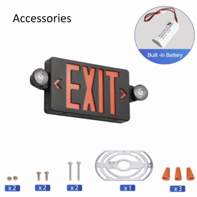 Emergency lighting exit sign combo unit