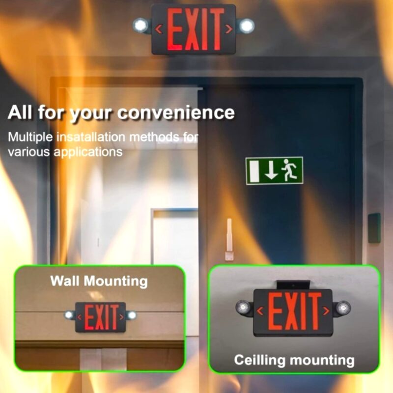 LED exit sign with emergency lights | Combo Exit Sign | Fluorolite
