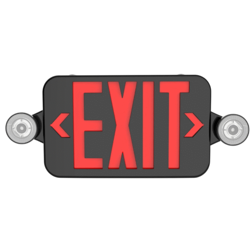 LED exit sign with emergency lights
