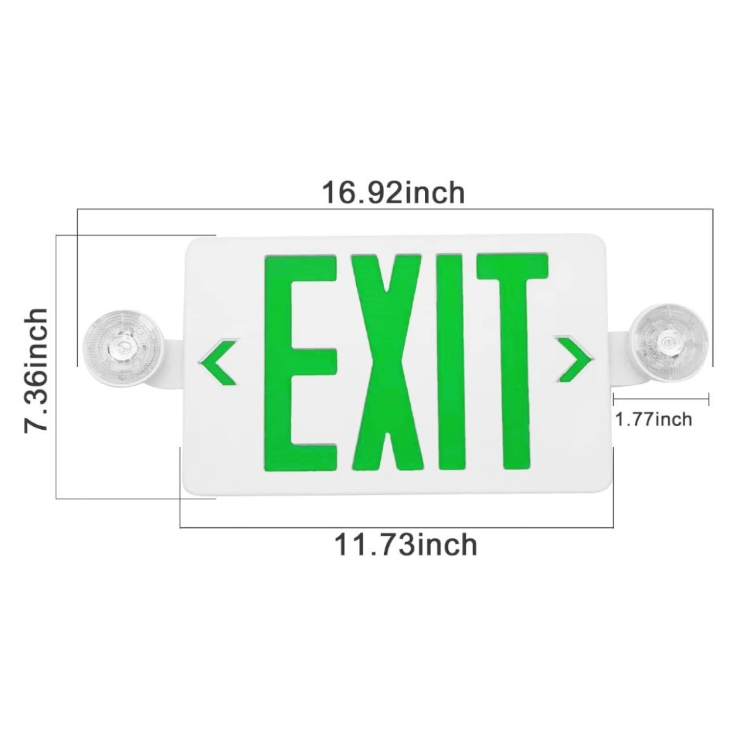 green exit light dimension