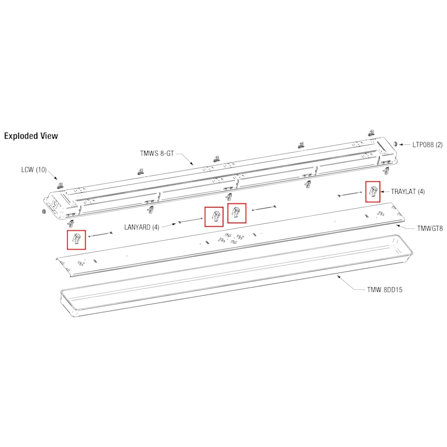white Traylat clip location