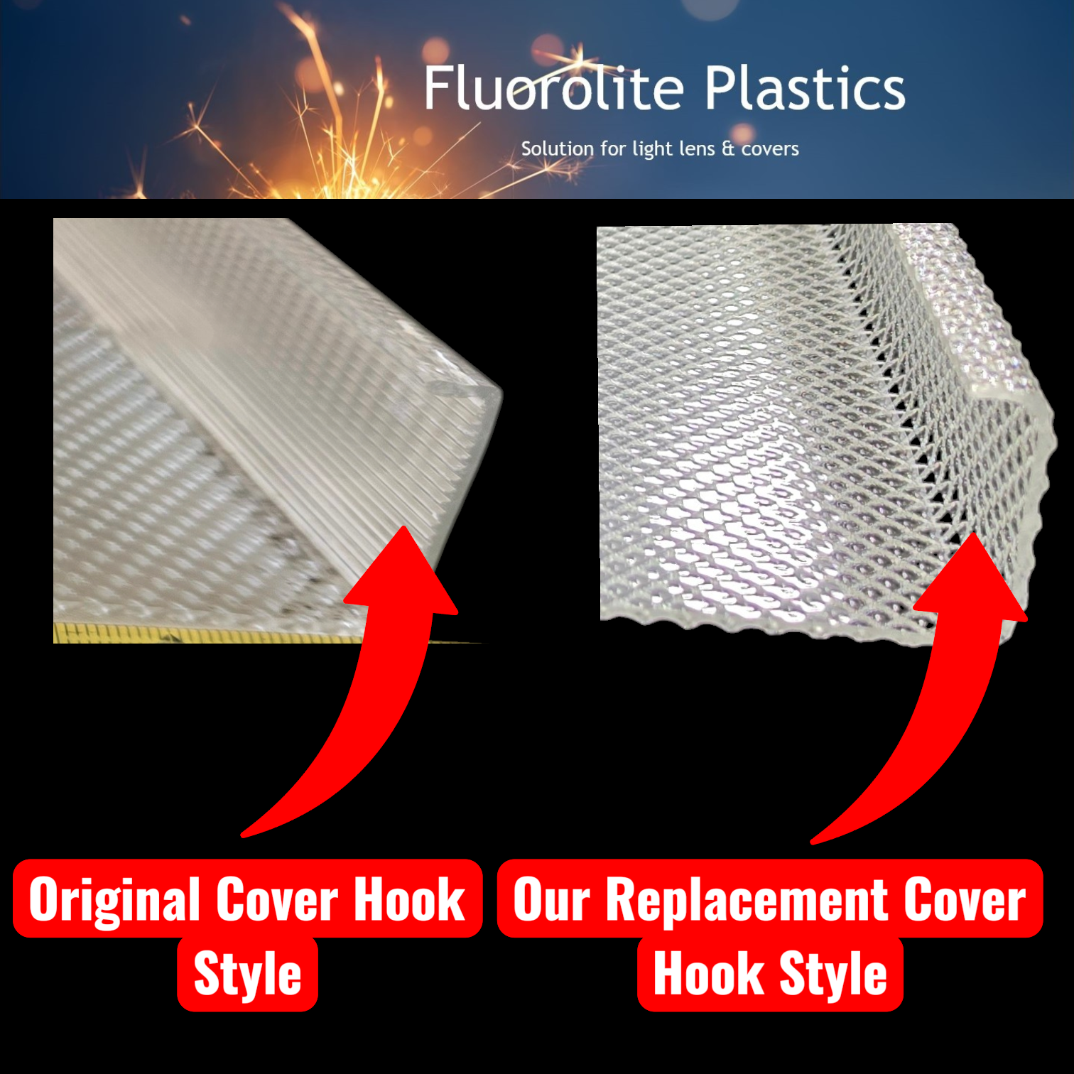 Ceiling light replacement lens