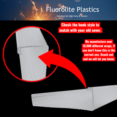 F 2310 wraparound light cover for fluorescent lights