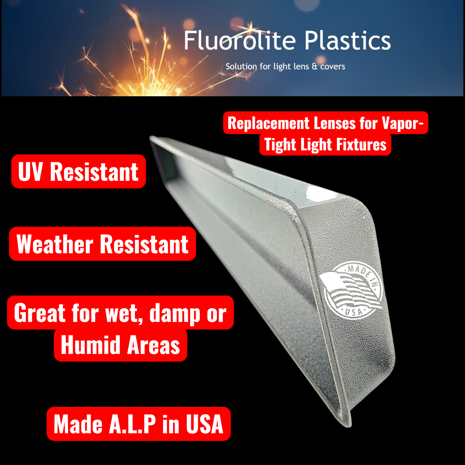 Replacement Lenses for Vapor Tight Light Fixtures