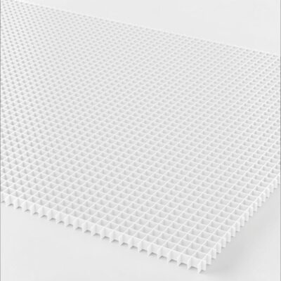 eggcrate aluminum white finish
