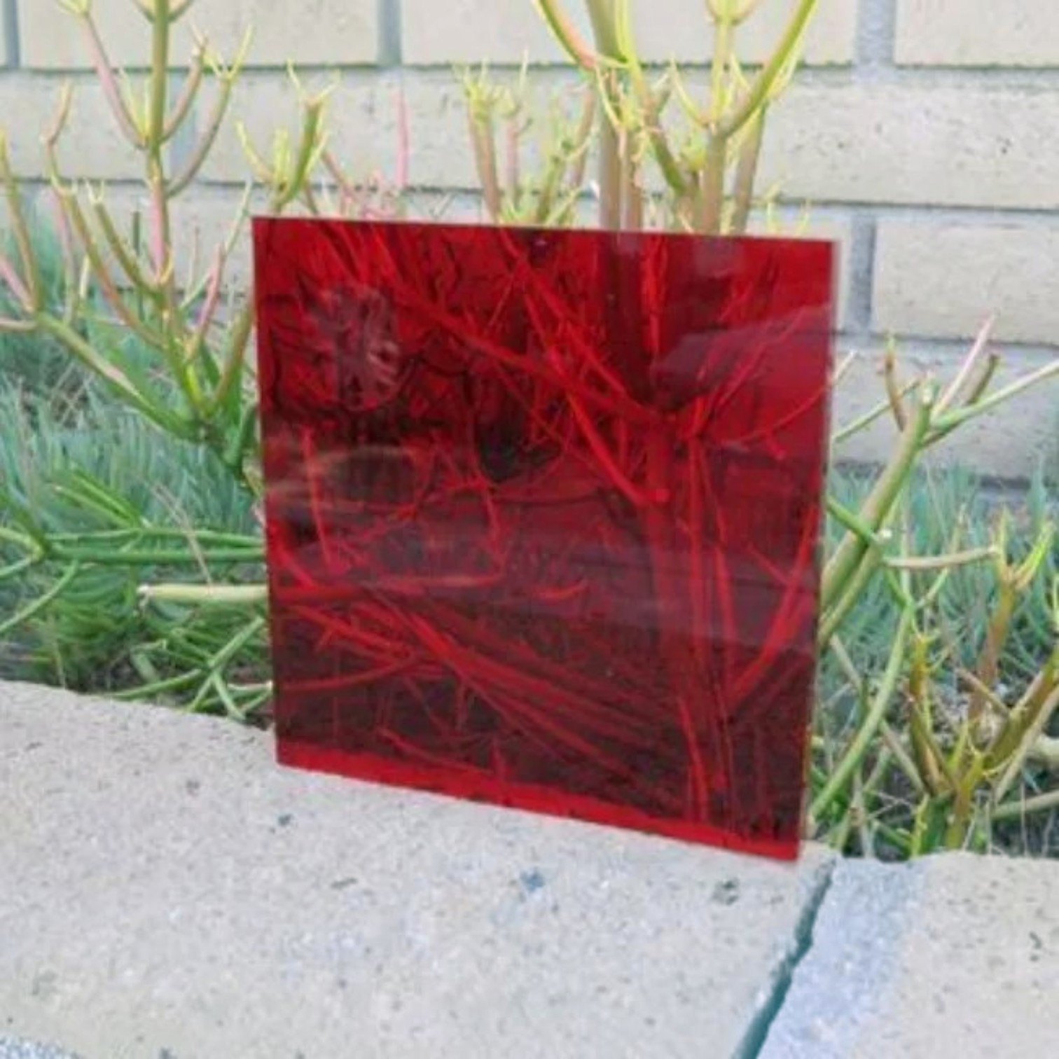 red transparent plexi-glass