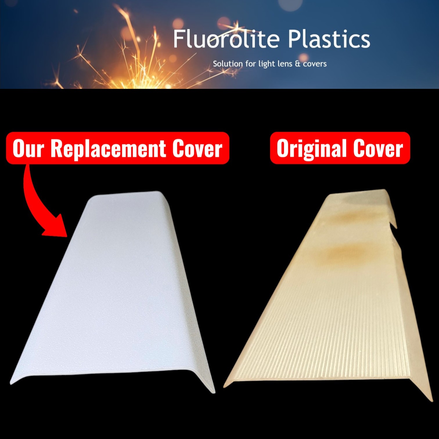 white acrylic replacement light cover