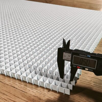 white aluminum eggcrate panels