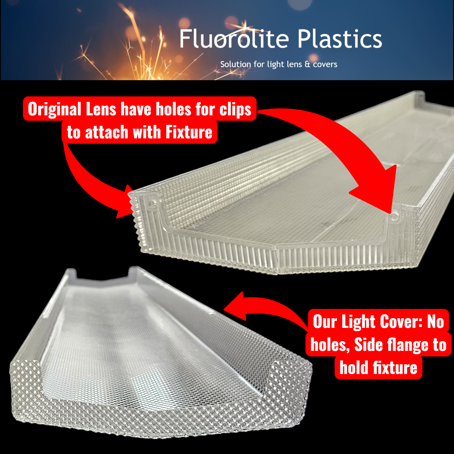 wraparound fluorescent light cover